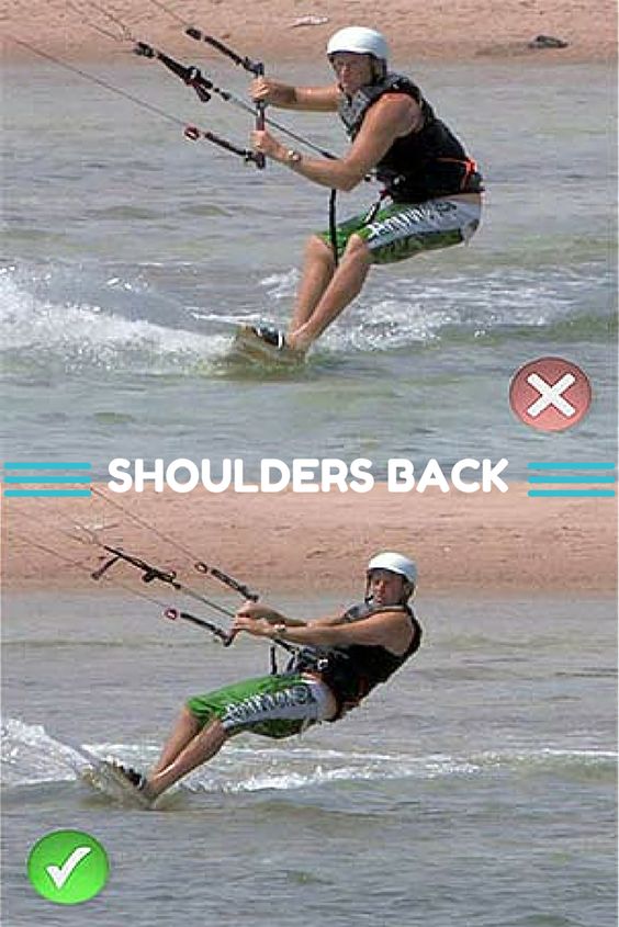 Improving kite teachnique and body position in kitesurfing.